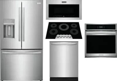 5 Piece Package Includes Refrigerator, Cooktop, Wall Oven, Microwave And Dishwasher