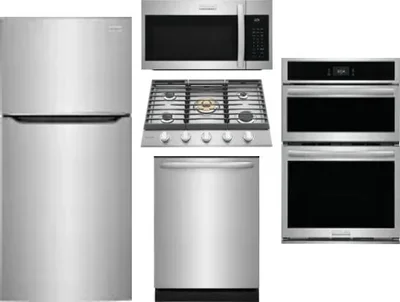 5 Piece Package Includes Refrigerator, Cooktop, Wall Oven, Microwave And Dishwasher