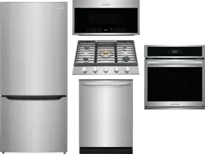 5 Piece Package Includes Refrigerator, Cooktop, Wall Oven, Microwave And Dishwasher