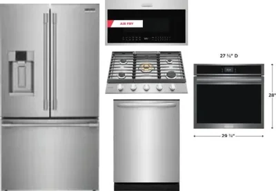 5 Piece Package Includes Refrigerator, Cooktop, Wall Oven, Microwave And Dishwasher