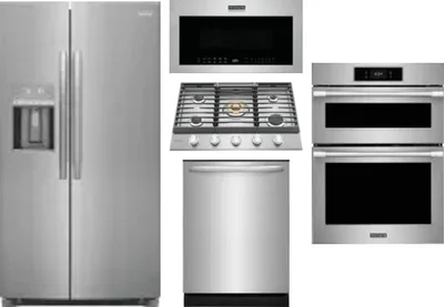 5 Piece Package Includes Refrigerator, Cooktop, Wall Oven, Microwave And Dishwasher