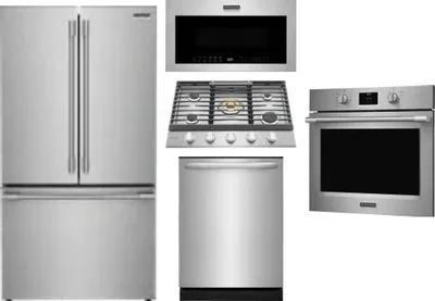 5 Piece Package Includes Refrigerator, Cooktop, Wall Oven, Microwave And Dishwasher