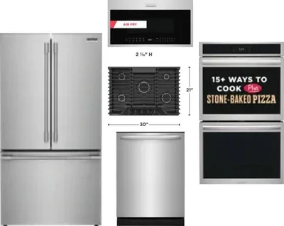 5 Piece Package Includes Refrigerator, Cooktop, Wall Oven, Microwave And Dishwasher