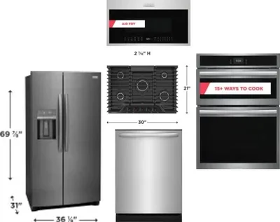 5 Piece Package Includes Refrigerator, Cooktop, Wall Oven, Microwave And Dishwasher