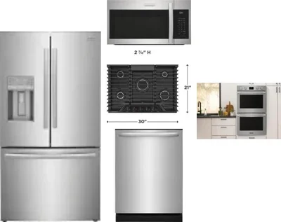 5 Piece Package Includes Refrigerator, Cooktop, Wall Oven, Microwave And Dishwasher