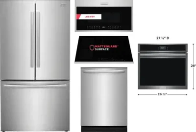 5 Piece Package Includes Refrigerator, Cooktop, Wall Oven, Microwave And Dishwasher