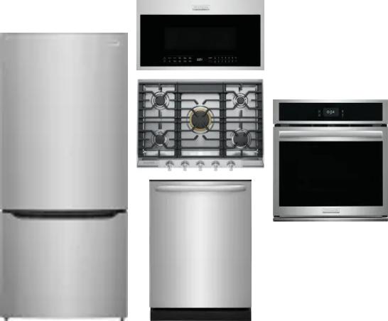 5 Piece Package Includes Refrigerator, Cooktop, Wall Oven, Microwave And Dishwasher