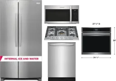 5 Piece Package Includes Refrigerator, Cooktop, Wall Oven, Microwave And Dishwasher