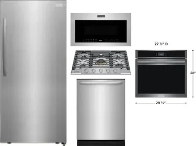 5 Piece Package Includes Refrigerator, Cooktop, Wall Oven, Microwave And Dishwasher