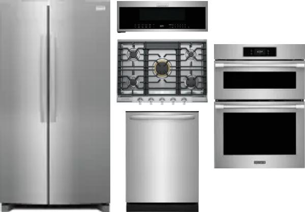 5 Piece Package Includes Refrigerator, Cooktop, Wall Oven, Microwave And Dishwasher