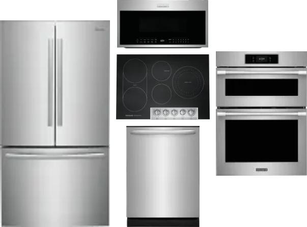 5 Piece Package Includes Refrigerator, Cooktop, Wall Oven, Microwave And Dishwasher