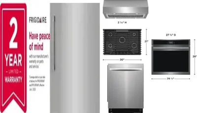 6 Piece Package Includes Refrigerator, Freezer, Cooktop, Wall Oven, Hood And Dishwasher
