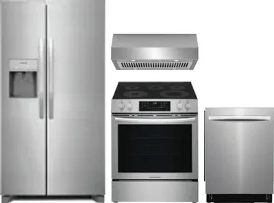 4 Piece Package Includes Refrigerator, Range, Hood And Dishwasher