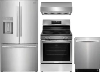 4 Piece Package Includes Refrigerator, Range, Hood And Dishwasher