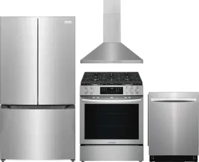 4 Piece Package Includes Refrigerator, Range, Hood And Dishwasher