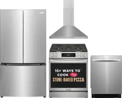 4 Piece Package Includes Refrigerator, Range, Hood And Dishwasher