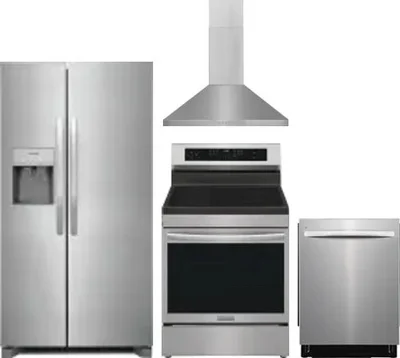 4 Piece Package Includes Refrigerator, Range, Hood And Dishwasher