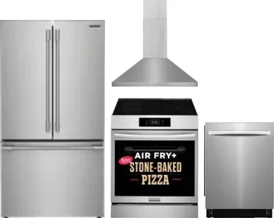 4 Piece Package Includes Refrigerator, Range, Hood And Dishwasher
