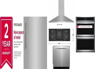 6 Piece Package Includes Refrigerator, Freezer, Cooktop, Wall Oven, Hood And Dishwasher