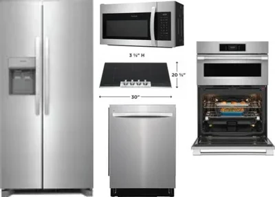 5 Piece Package Includes Refrigerator, Cooktop, Wall Oven, Microwave And Dishwasher