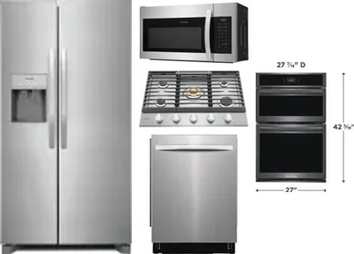 5 Piece Package Includes Refrigerator, Cooktop, Wall Oven, Microwave And Dishwasher