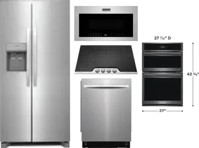 5 Piece Package Includes Refrigerator, Cooktop, Wall Oven, Microwave And Dishwasher