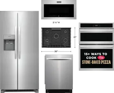 5 Piece Package Includes Refrigerator, Cooktop, Wall Oven, Microwave And Dishwasher