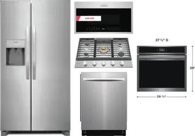 5 Piece Package Includes Refrigerator, Cooktop, Wall Oven, Microwave And Dishwasher