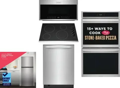 5 Piece Package Includes Refrigerator, Cooktop, Wall Oven, Microwave And Dishwasher
