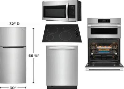 5 Piece Package Includes Refrigerator, Cooktop, Wall Oven, Microwave And Dishwasher