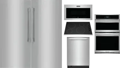 6 Piece Package Includes Refrigerator, Freezer, Cooktop, Wall Oven, Microwave And Dishwasher