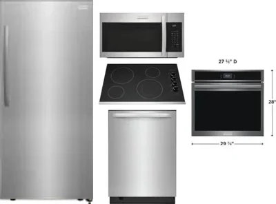 5 Piece Package Includes Refrigerator, Cooktop, Wall Oven, Microwave And Dishwasher