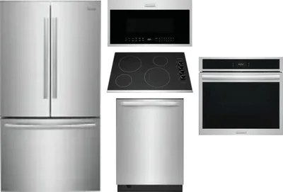 5 Piece Package Includes Refrigerator, Cooktop, Wall Oven, Microwave And Dishwasher
