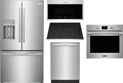 5 Piece Package Includes Refrigerator, Cooktop, Wall Oven, Microwave And Dishwasher
