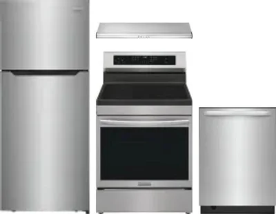 4 Piece Package Includes Refrigerator, Range, Hood And Dishwasher