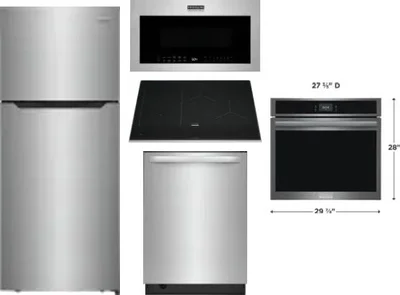 5 Piece Package Includes Refrigerator, Cooktop, Wall Oven, Microwave And Dishwasher