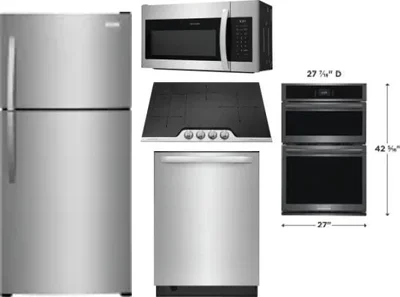 5 Piece Package Includes Refrigerator, Cooktop, Wall Oven, Microwave And Dishwasher