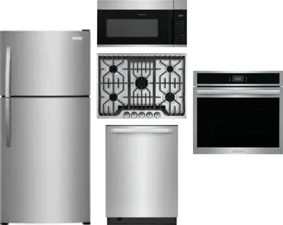5 Piece Package Includes Refrigerator, Cooktop, Wall Oven, Microwave And Dishwasher