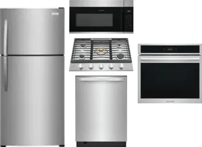 5 Piece Package Includes Refrigerator, Cooktop, Wall Oven, Microwave And Dishwasher