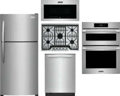 5 Piece Package Includes Refrigerator, Cooktop, Wall Oven, Microwave And Dishwasher