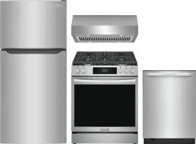4 Piece Package Includes Refrigerator, Range, Hood And Dishwasher