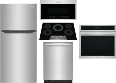 5 Piece Package Includes Refrigerator, Cooktop, Wall Oven, Microwave And Dishwasher