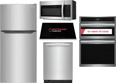 5 Piece Package Includes Refrigerator, Cooktop, Wall Oven, Microwave And Dishwasher