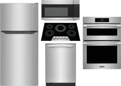 5 Piece Package Includes Refrigerator, Cooktop, Wall Oven, Microwave And Dishwasher