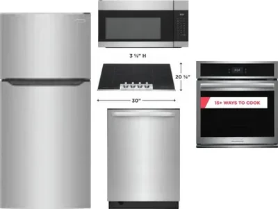 5 Piece Package Includes Refrigerator, Cooktop, Wall Oven, Microwave And Dishwasher