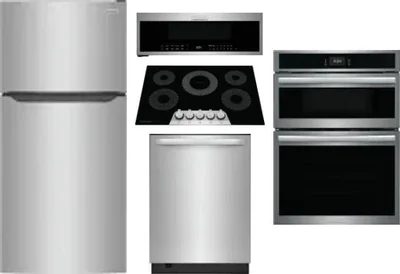 5 Piece Package Includes Refrigerator, Cooktop, Wall Oven, Microwave And Dishwasher