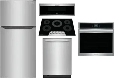 5 Piece Package Includes Refrigerator, Cooktop, Wall Oven, Microwave And Dishwasher