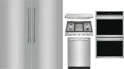 6 Piece Package Includes Refrigerator, Freezer, Cooktop, Wall Oven, Hood And Dishwasher