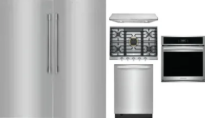 6 Piece Package Includes Refrigerator, Freezer, Cooktop, Wall Oven, Hood And Dishwasher