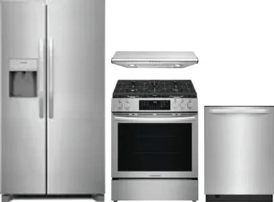 4 Piece Package Includes Refrigerator, Range, Hood And Dishwasher